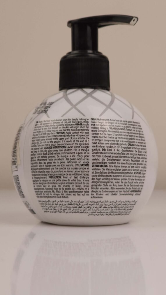 BLACK & RED COLLECTION PEEL OFF FACE MASK WHITE - Image 2