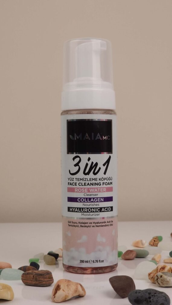 MAIAMC 3IN1 FACE CLEANING FOAM FACE CLEANING FOAM ROSE WATER - Image 2