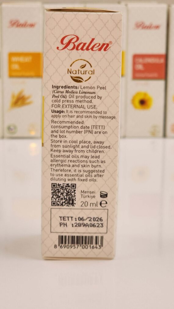 BALEN LEMON PEEL OIL Citrus Bliss Uplifting Symphony Refreshment Revitalizing Aroma Essence of Freshness Zesty Charm - Image 2