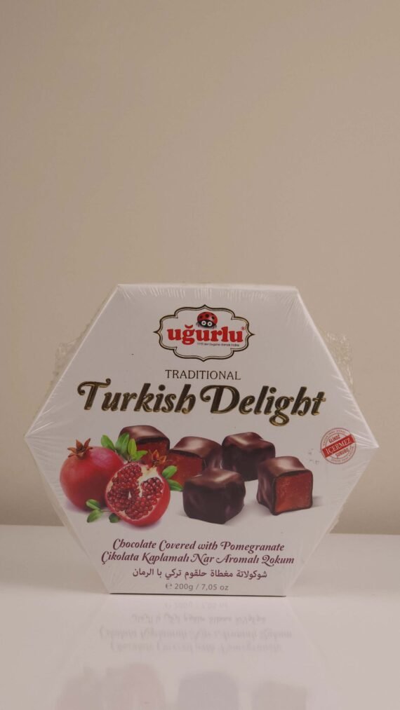 AUSPICIOUS TURKISH DELIGHT CHOCOLATE COVERED WITH POMEGRANATE