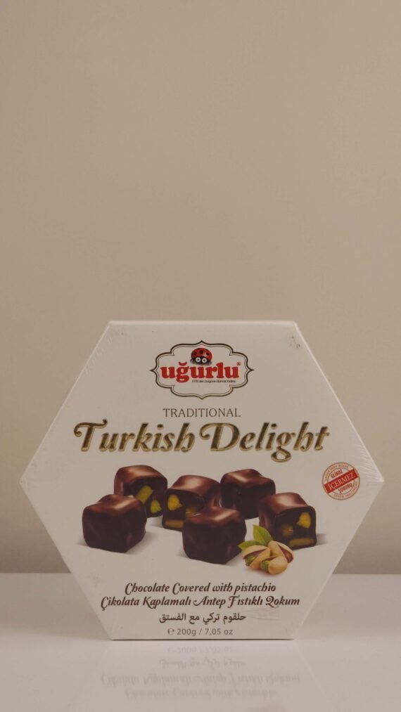 AUSPICIOUS TURKISH DELIGHT CHOCOLATE COVERED WITH PISTACHIO