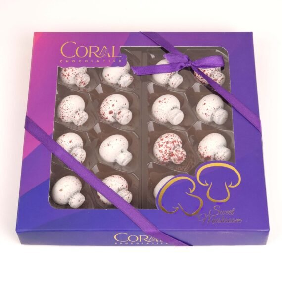 CORAL CHOCOLATIER CHERRY FILLING SPOTTED MUSHROOM DRAGEE