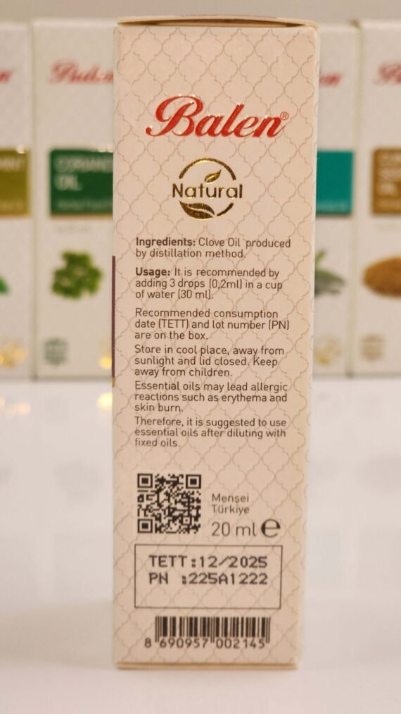 BALEN CLOVE OIL Pain Relief Digestive Aid Aromatherapy powerful antiseptic properties - Image 2