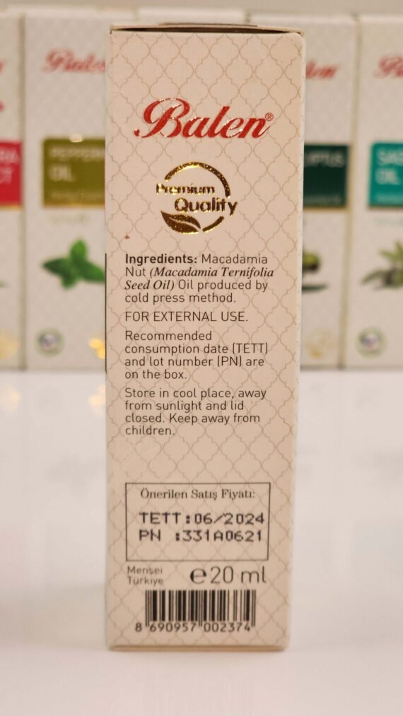 BALEN MACADAMIA NUT OIL Omega-3 Fatty Acids Anti-Aging Effects Massage Therapy - Image 2