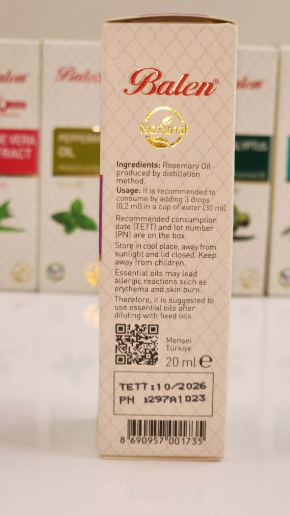 BALEN ROSEMARY OIL Muscle Relaxation Pain Relief  Stress Reduction Aromatherapy Mood Enhancement Energizing - Image 2